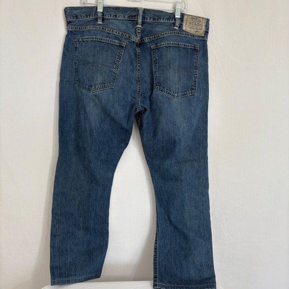 Polo Ralph Lauren Mens 018‎ Slim Straight Jeans 38x30 (38x27) Distressed Denim - Picture 9 of 10